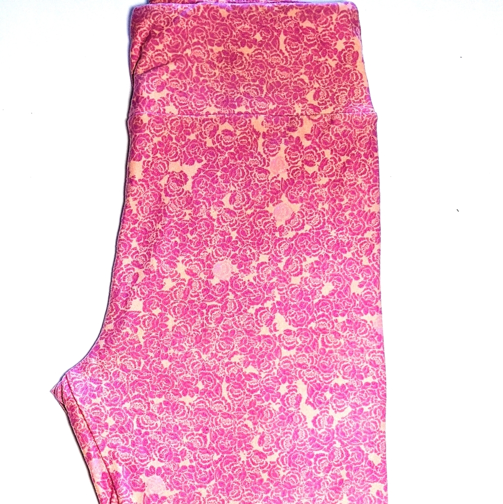 LulaRoe One Size Pink Rose Soft Leggings